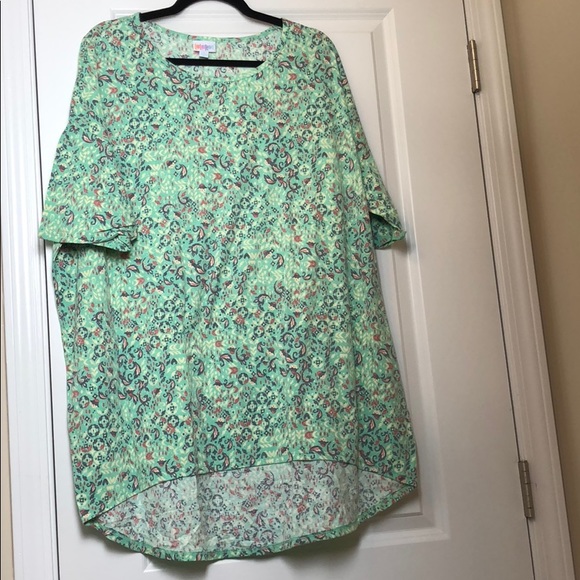 Lularoe Irma 2XL Mint Green with Purple & Pink - Picture 2 of 3